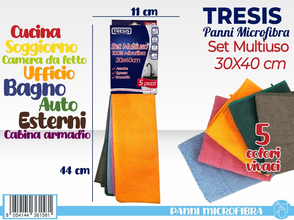Risparmio Casa - Panni in Microfibra Multicolor 30x40 5 + 1 pz