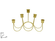 NATALE PORTACANDELE METALLO ORO 5 POSTI 30X20 5CM 2ESSE