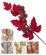 NATALE FOGLIE GLITTER 78CM 56682 VEA