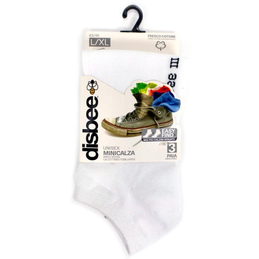 DISBEE M/CALZA BIANCO 3PZ L/XL