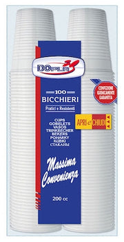 DOPLA BICCHIERI 200CML 100PZ BIANCHI