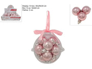NATALE 12 PALLE LUCIDE 3CM ROSA 44082 2ESSE