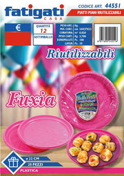 PIATTI PIANI 20PZ PP RIUT FUXIA