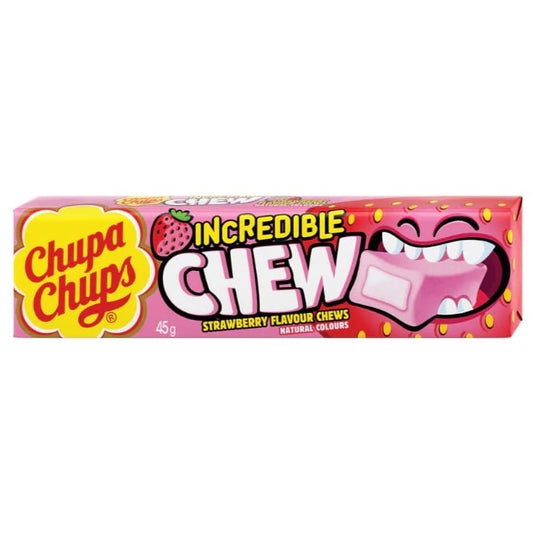 CHUPA CHUPS INCREDIBLE CHEW STRAWBERRY 45G