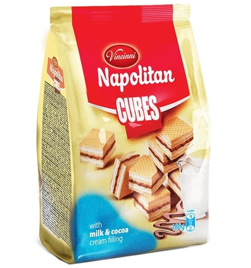 VINCINNI NAPOLITAN CUBES LATTE CACAO 180G