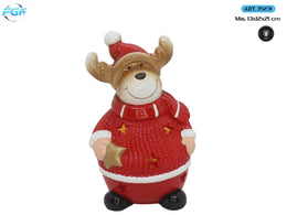 NATALE RENNA C/LED TERRACOTTA ART.35231FGF