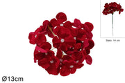 NATALE STELO FIORE VELLUTO 13CM ROSSO 42090 2ESSE