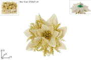 NATALE FIORE 13CM ORO CON PINZETTA 50518 2ESSE