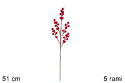 NATALE STELO BACCHE ROSSE VELLUTO 51CM 41723 2ESSE