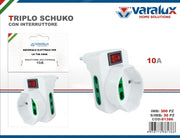 VARALUX TRIPLO SCHUKO INTERRUTTORE 10A