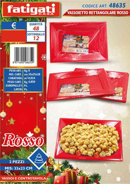 VASSOIETTO ROSSO 2PZ 23X33CM