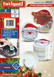SPUGNE 3PZ FORMA BABBO NATALE 49252