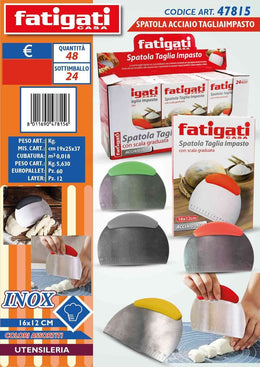 SPATOLA ACCIAIO INOX TAGLIAIMPASTO 47815
