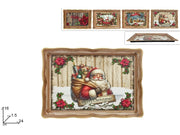 NATALE VASSOIO PLASTICA 24X16 EFFETTO LEGNO 44992 2ESSE