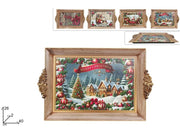 NATALE VASSOIO PLASTICA 40X26 EFFETTO LEGNO 45005 2ESSE