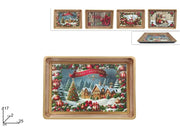 NATALE VASSOIO PLASTICA 25X17 EFFETTO LEGNO 45019 2ESSE