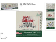 NATALE TOVAGLIOLI 2 VELI 33X33CM 20PZ 32103 2ESSE