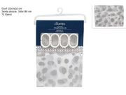TENDA DOCCIA TRASPARENTE C/DECORI SILVER+12 ANELLI 2ESSE