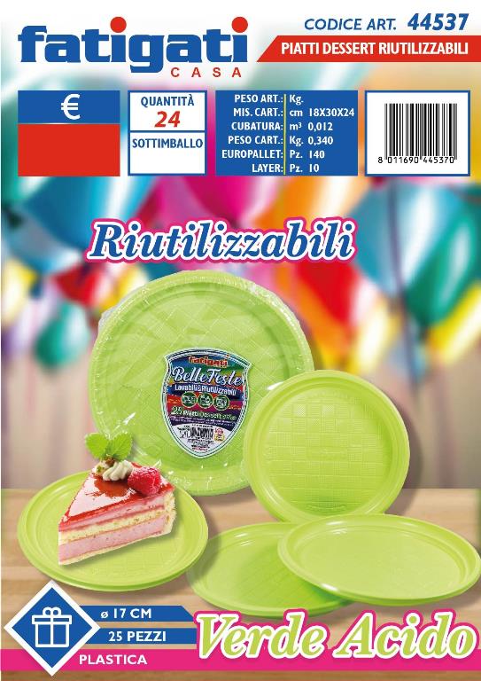 PIATTI DESSERT RIUT.25PZ VERDE ACIDO