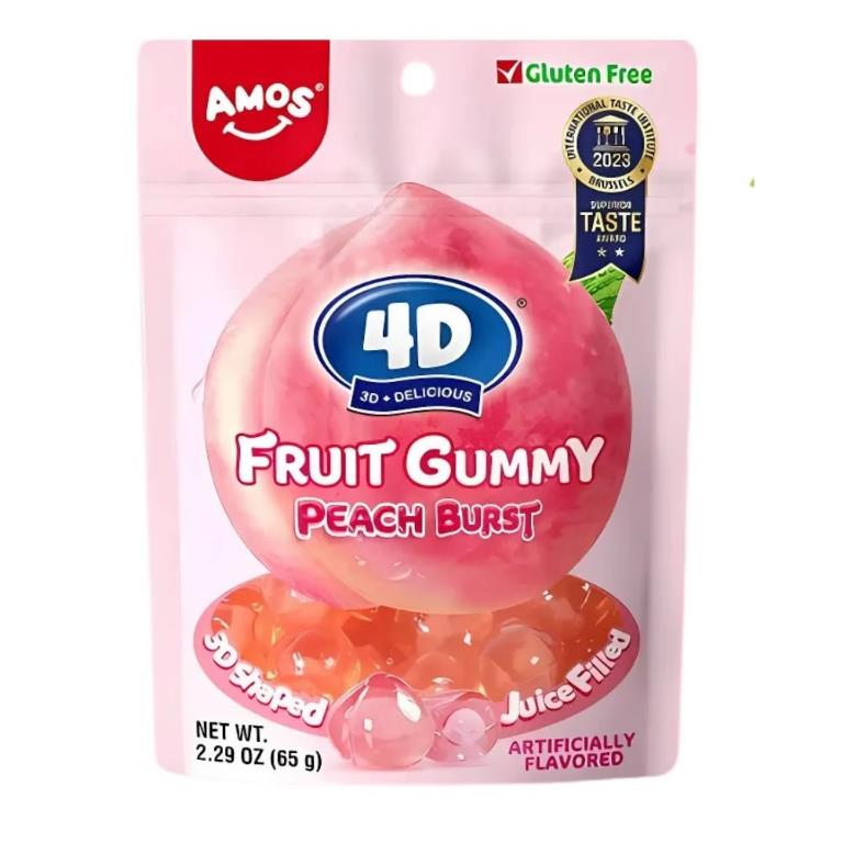 AMOS 4D GUMMY FRUIT PEACH 65G