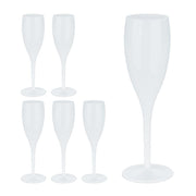 SET 6 CALICI FLUTE PLASTICA BIANCO GP