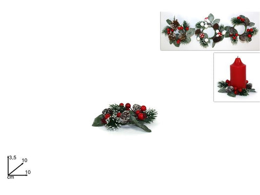 NATALE GIROCANDELA 10CM NEVE TH03-8859-66/73A 2ESSE