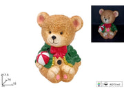 NATALE ORSO SEDUTO 17,5 CM CERAMICA C/LUCE 2ESSE