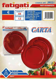 PIATTO CARTA SEGNAPOSTO ROSSO 2PZ 39521