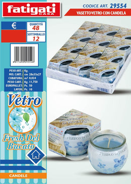 VASETTO VETRO C/CANDELA  29554 FRESH