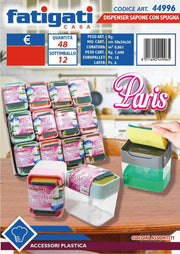 DISPENSER SAPONE CON SPUGNA PARIS 44996