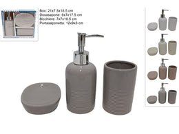 SET BAGNO 3PZ CERAMICA CON RIGHE 2ESSE