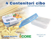 CONTENITORE CIBO SALVAFRESCH. 4 PZ 650 ML