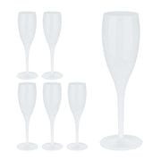 SET 6 CALICI FLUTE PLASTICA BIANCO GP