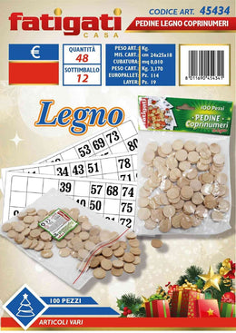 PEDINE LEGNO COPRINUMERI 100PZ