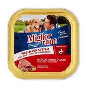 MIGLIOR CANE PATE MANZO E CUORE 150G