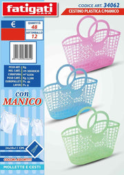 CESTINO PLASTCA C/MANICI 24X30X11CM