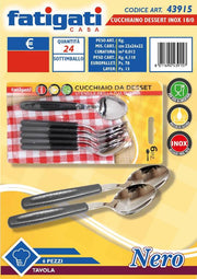 CUCCHIAINO INOX 6PZ C/MAN.NERO 15698