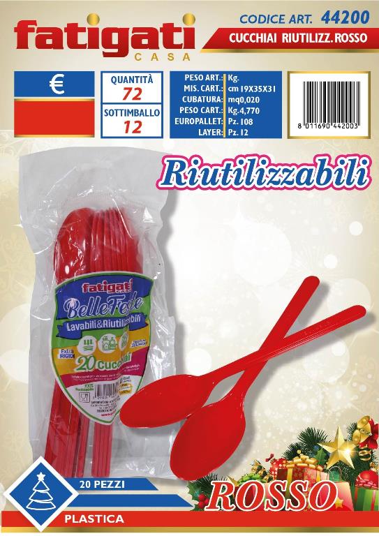 CUCCHIAI 20PZ RIUT.ROSSO