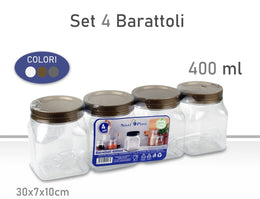 BARATTOLI PLASTICA 4PZ 400ML 10175 NOUVY