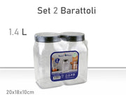 BARATTOLI PLASTICA 2PZ 1400ML 10311 NOUVY