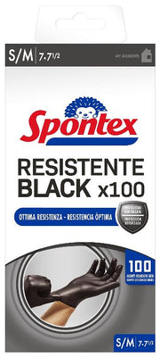 SPONTEX GUANTI NITRILE NERO 100PZ S/M