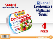 CONTENTORE 500ML OVALE 4PZ 15386F04TRESIS