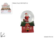 NATALE AMPOLLA 45MM CON SANTA CLAUS E CASETTA 2ESSE