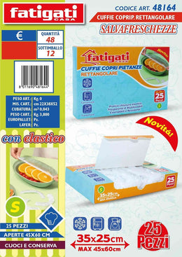 CUFFIE C/PIETANZE C/ELAST TRASP 25PZ