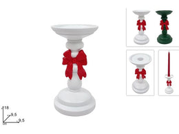 NATALE PORTACANDELE 18CM CON FIOCCO 2ESSE