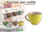 TAZZINE 6PZ CERAMICA PUNTINI 4 COLORI
