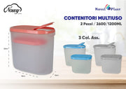 CONTENITORI PLASTICA 2PZ 1200ML 18382 NOUVY