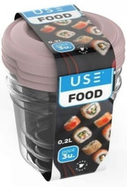 CONTENITORI ALIMENTI 3PZ 0,2L TRASPARENTE 3138 USE