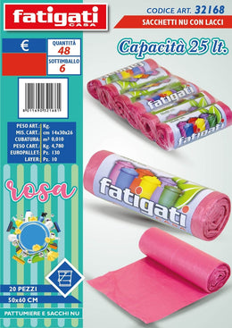 SACCHI NU.C/LACCI 20PZ 50X60CM ROSA