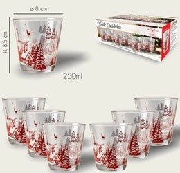 NATALE SET 6 BICCHIERI 250ML NORDIC